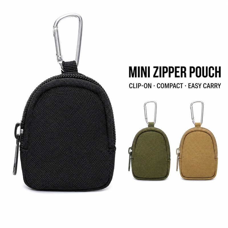 Edc Carry Coins - Mini Zipper Key Coin Pouch with