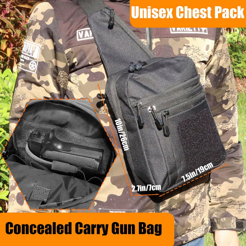 New Tactical Chest Bag Pistol  - đánh giá và giá Edc Concealed Carry Backpack