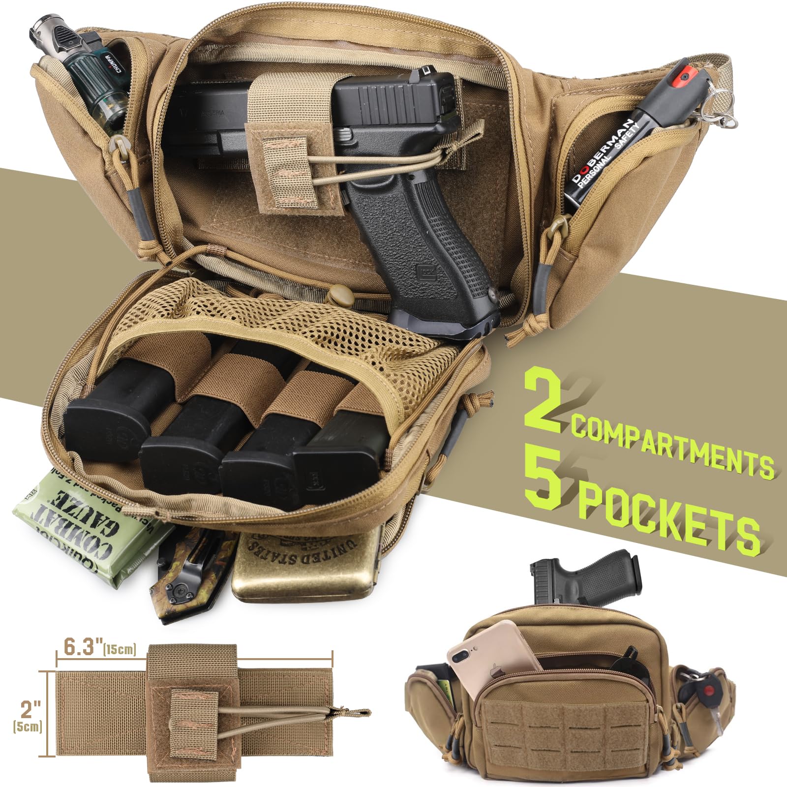 Tactical Concealed Carry Fanny - đánh giá và giá Edc Carry Pistols