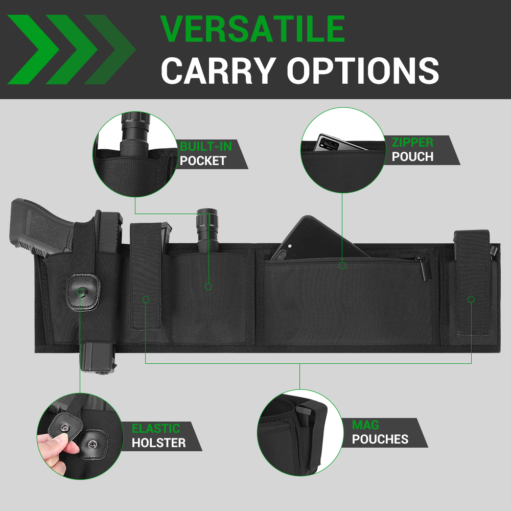 Belly Band Gun Holster Conceal - đánh giá và giá Edc Carry Pistols